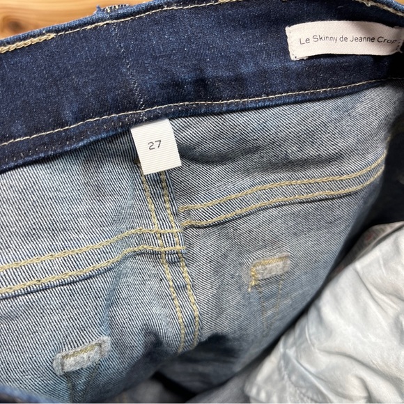 Frame Denim 27 Le Skinny de Jeanne Crop Dark Wash Stretch Denim - Picture 12 of 14